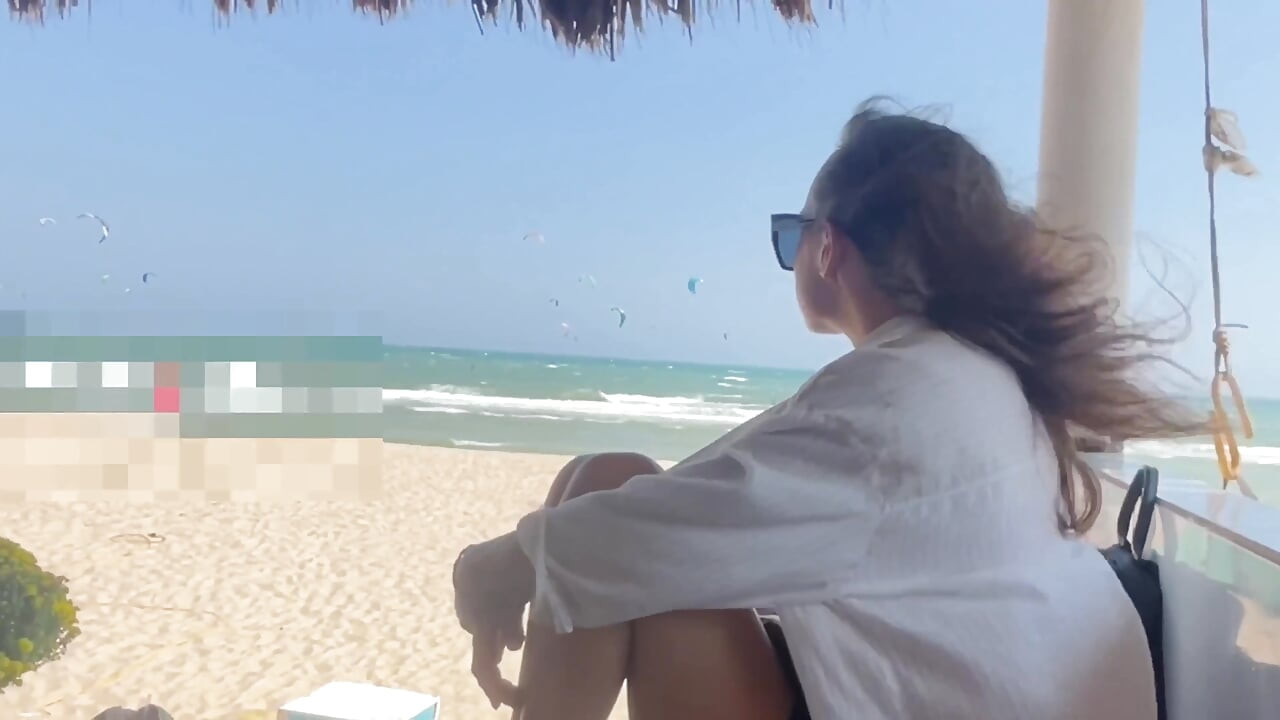 Me- Teen Girl From the Beach Makes a Food Fetish Right on Dick and Sucks with Moans, Blowjob POV