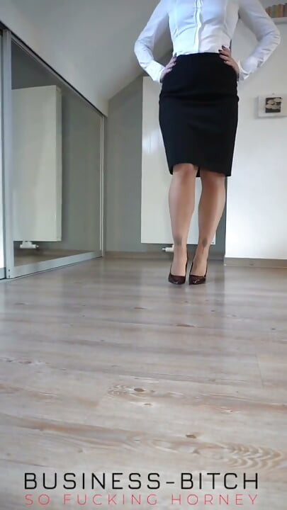 Serious Boss Secretary Undressing and Posing for You - Business-bitch