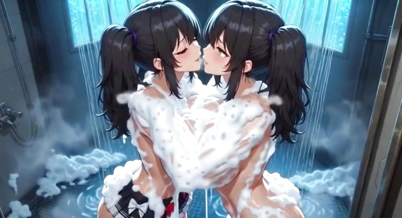 Słodkie dziewczyny anime prysznic, animacja Ai