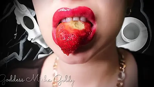 Rayuan lipsberry! Pemujaan, ngocok kontol dan muncrat! JOI