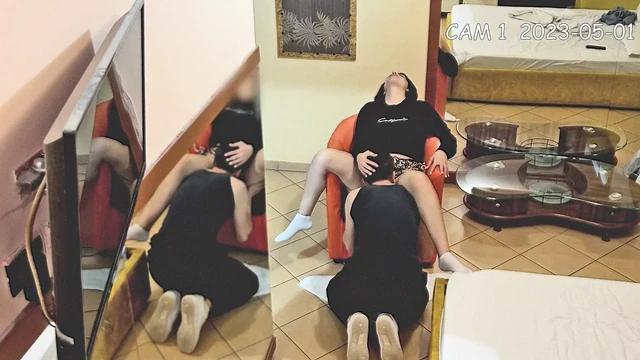 Caught on cam classmate friends pretending to do homework after class, boy her eats pussy