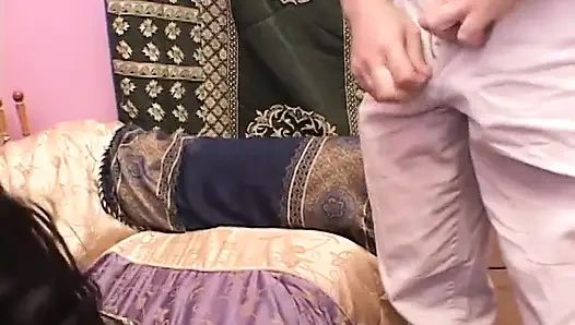 Hot and thick Latina takes a hard cock cum on her tits