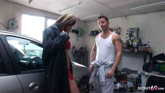 Horny Teen Regina Gets Ass Fucked for Invoice by Car mechanic