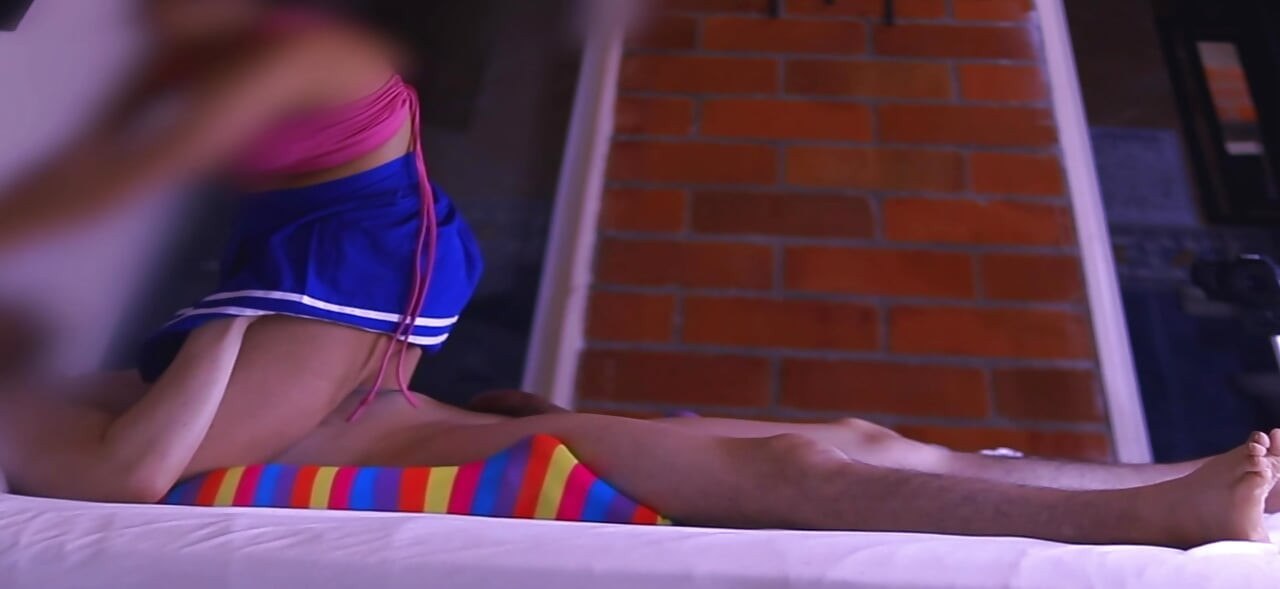 No books, only pleasure: The naughty student rides her best friend in the classroom.