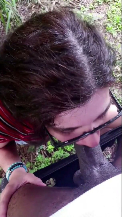 Nasty White Slut Sucking Big Black Cock Outside BBC | Clip 3