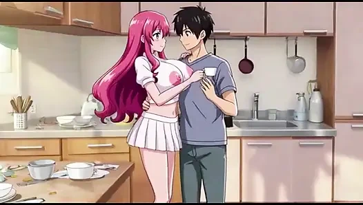 Stiefbrust drückte stiefschwester in massiven möpsen