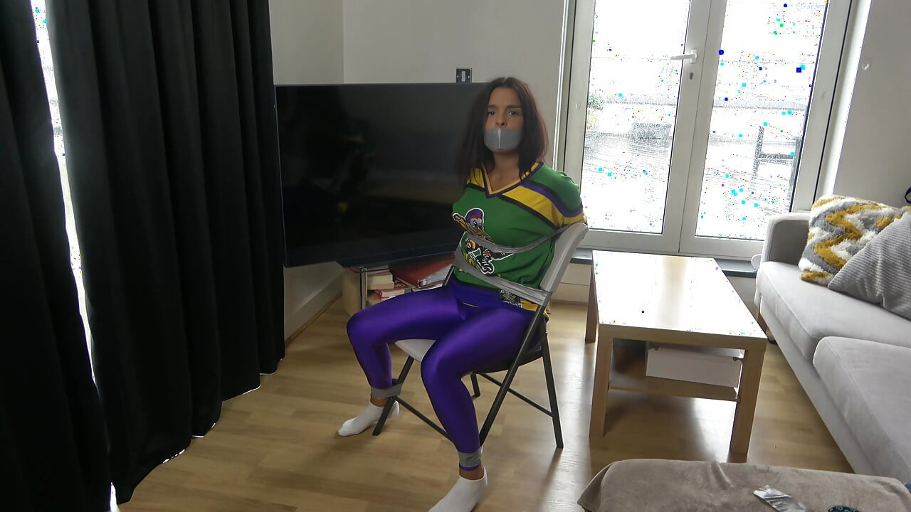 Latina in: Hockey Team Member Taped up to a Chair and Tape Gagged! (4k)