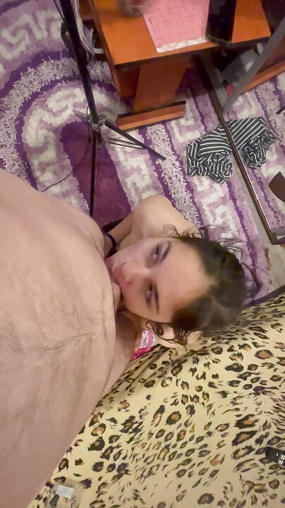 Step sister thanks me and sucks my dick and swallows it all