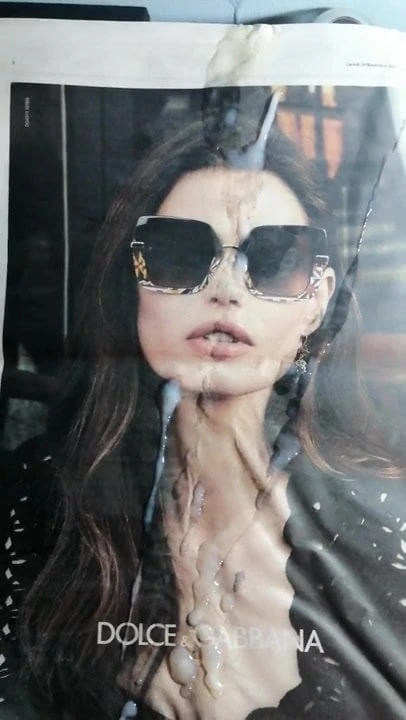 BIANCA BALTI CUM TRIBUTE #2 - HUGE CUMSHOT OVER NEWSPAPER