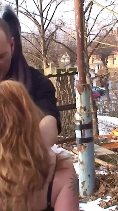 Powerful moment from "Real Ginger Street Whore Has Outdoor Bareback Sex with Stranger"