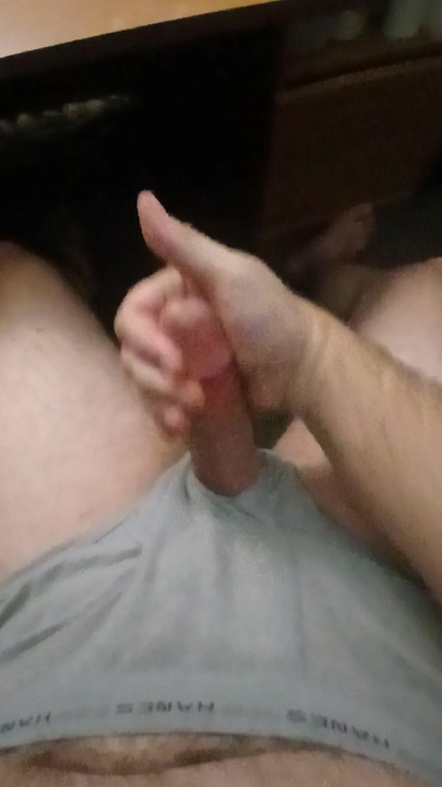 ชักว่าวในกางเกงใน Hanes สีเทาวินเทจ