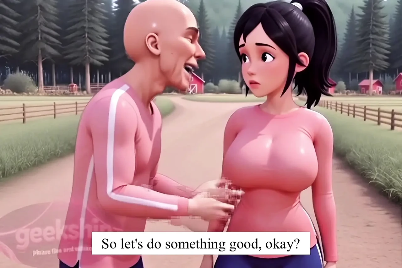 (Kak Ros, HD, Part2) ugly man wants to kiss sex with hot big breasts stepsister again outside
