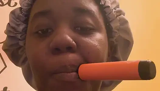 HORNY BLACK ONLYFANS MODEL AFTER PISSING DOES A SOLO SCENE IN THE BATHROOM DILDOING HER CREAMY, PRETTY AND HAIRY PUSSY !