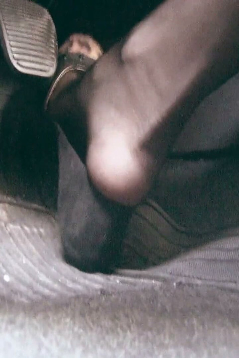 Pedal Pumping in Black Flats with Leoparded Top