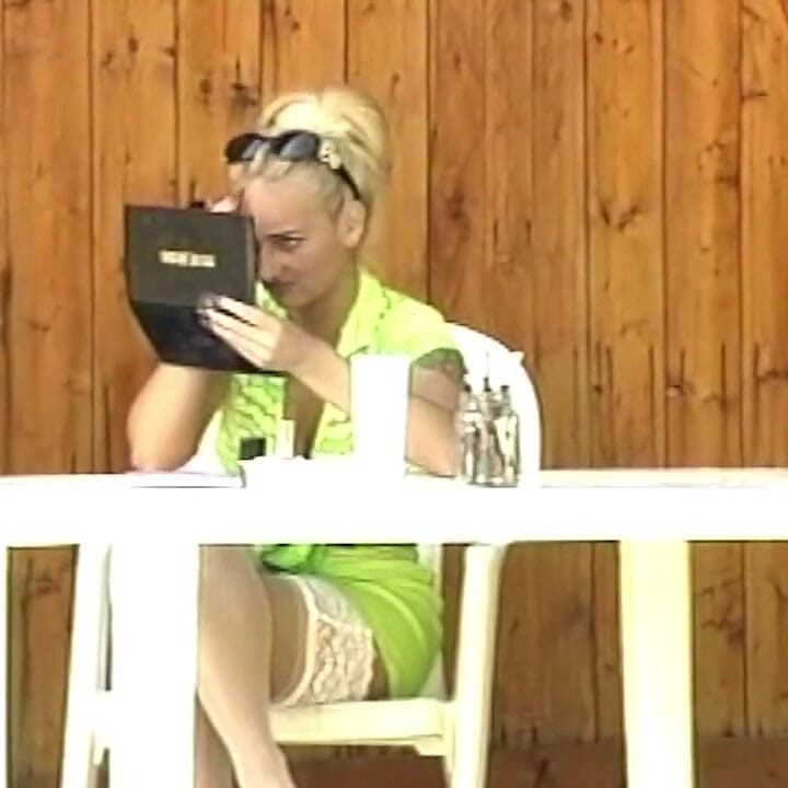 Blonde Sucks and Rides Two Cocks Outdoors