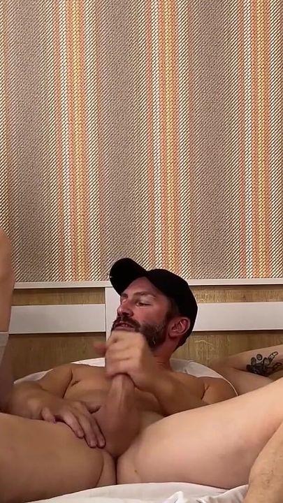 Daddy with Big Dick and Two Guys Fucked Tight Asshole of Sweet Twink Hard and Cummed