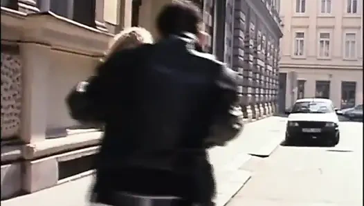 Beautiful blonde ass fucking in dogging position...cum in mouth