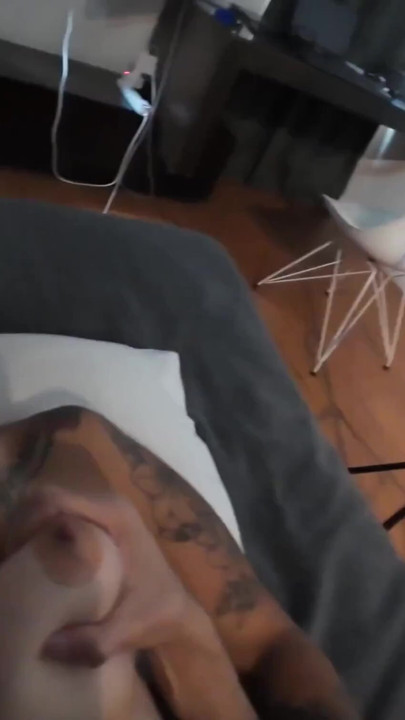 POV: Ruby's amazing tatted body gets used after she sucks balls and cock | Clip 1