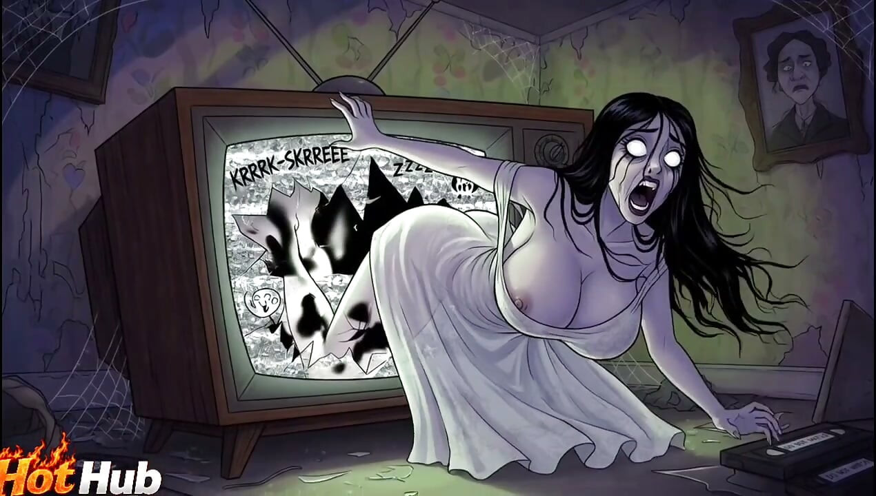 El fantasma salió de la televisión y se folló al chico solitario, vídeo de fantasma follador, fantasma sexy