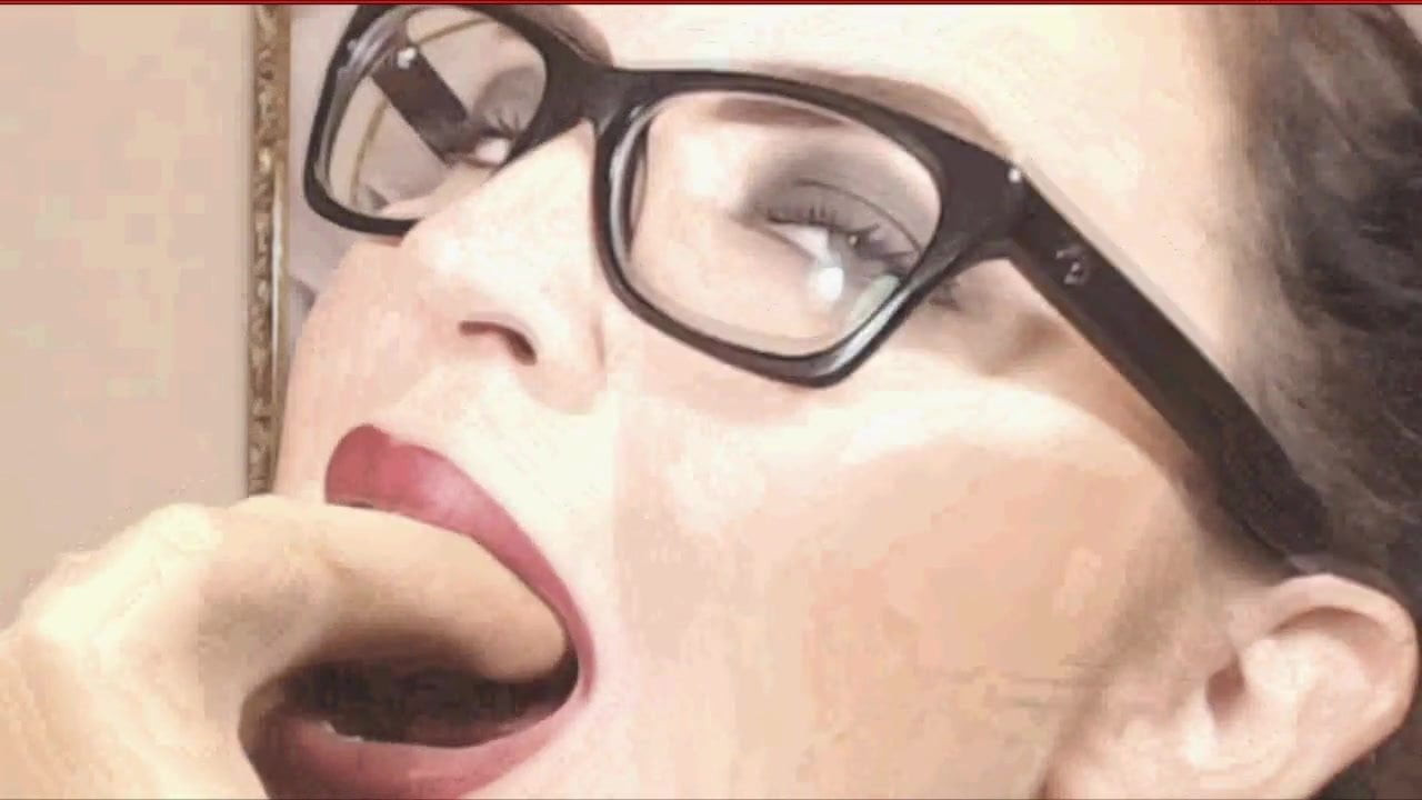 POV licking nylon hand