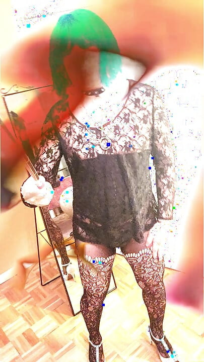Sissy Slut Kandi In Lace & Platform Heels