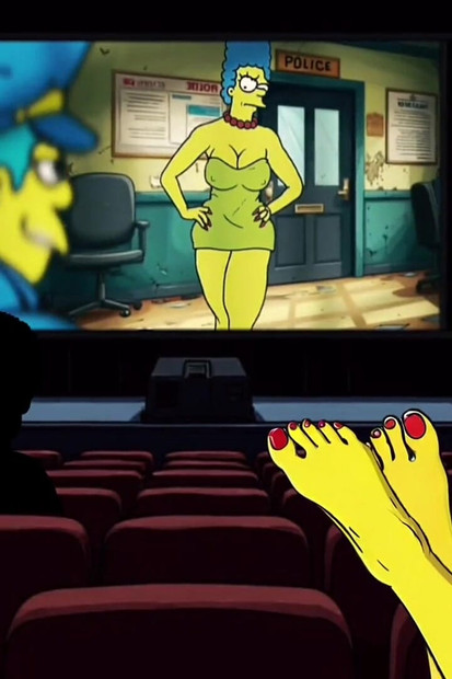 Tarantino Parody. Once Upon Time a... Housewife Mrs Sinpsom Teases with Dirty Feet. Cartoon Foot Fetish