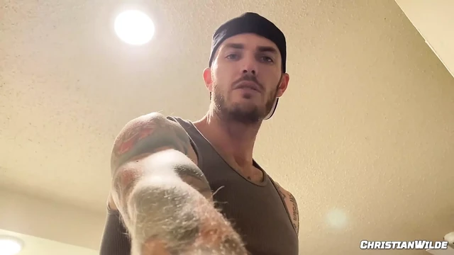 ChristianWilde: Christian Wilde Plays With His Hands To Appease His Powerful Dick