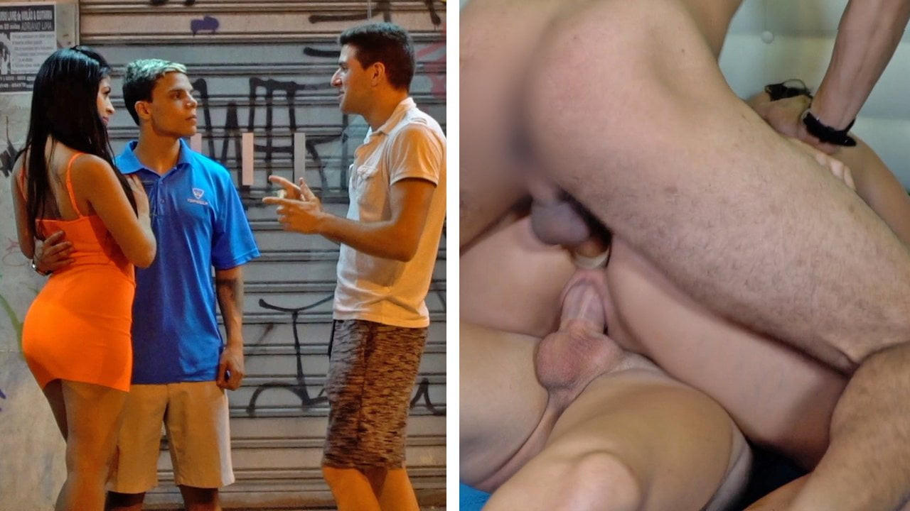 Incrível dp sexo a três com jovem casal