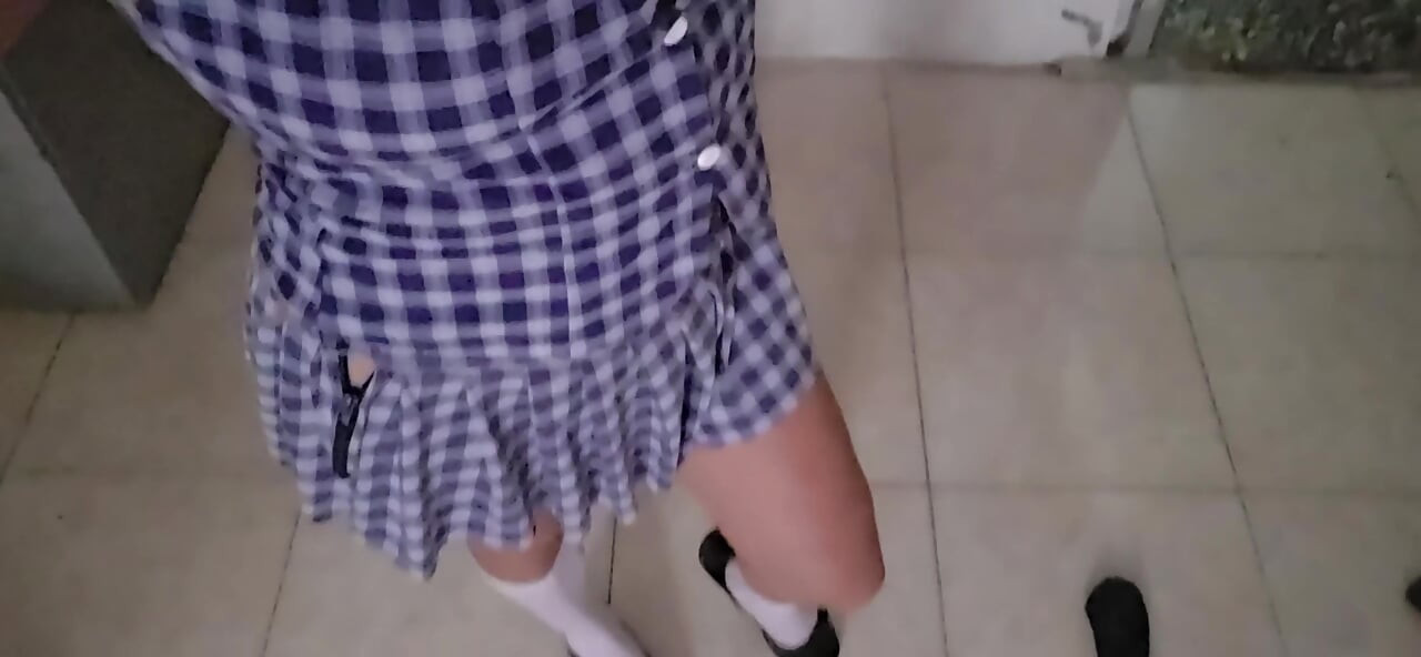 Horny stepsister enters the bathroom to tease stepbrother with loud moans in hot POV