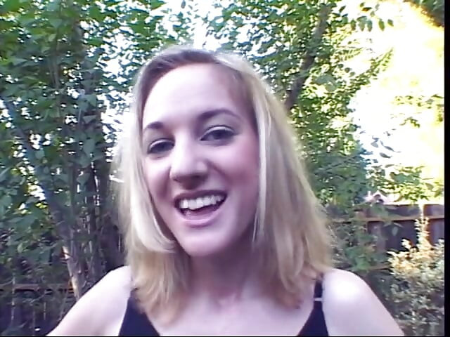 Young Blonde Gives Some Head to Her College Teacher Outdoors