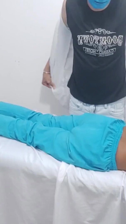 Medical colleagues do adult things on the hospital stretcher. | Clip 2