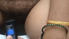 Husband shaving Indian Wife Hairy Big pussy - part 1