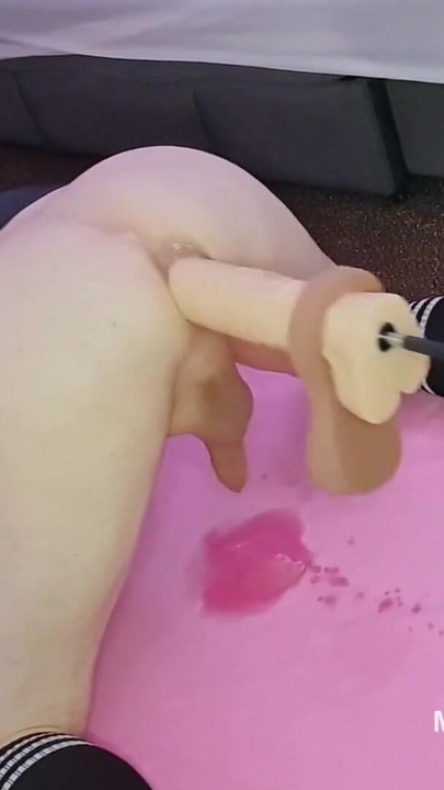 Jaw-dropping moment from "Limp dick DILF Mike ass fucked and squirting with huge dildo on the fucking machine"