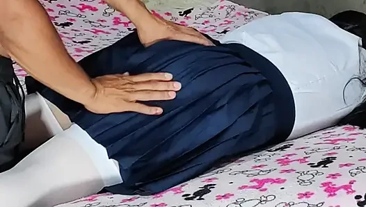 Daddy! I've arrived! Virgin in Class Uniform ends up fucked in my Tamil Indian Room x video.