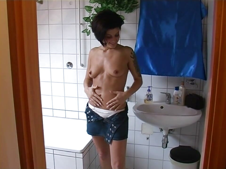 Cute Teens at Home Alone Pissing in the Bathroom