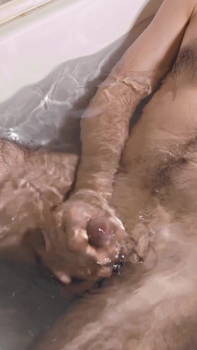 Memorable moment from "A young guy jerks off in the bath and if he holds back his moans during orgasm."