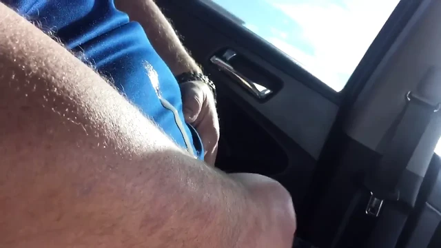 Stranger jerked in car and rub cum in my MILF pussy