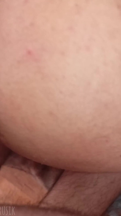 A small ass in cum from a big uncircumcised dick without a condom!