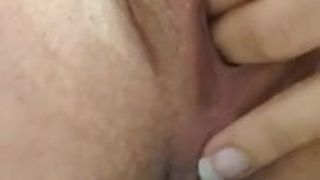 Girlfriend fingering with buttplug in