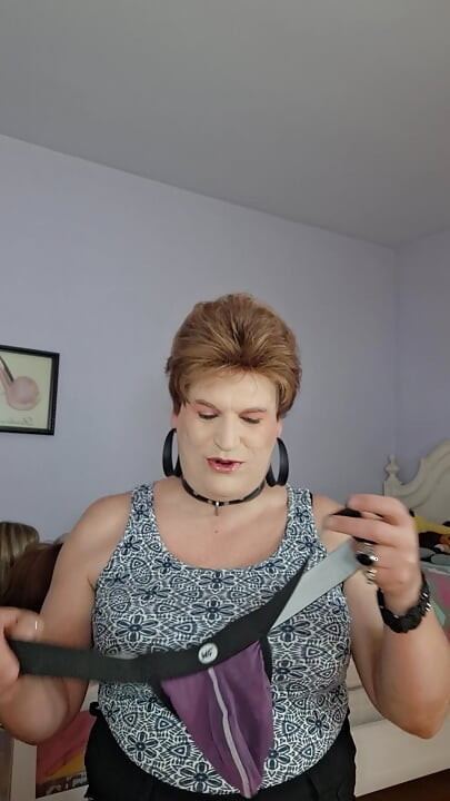 My man wore sexy underwear for me, he left them here and I am sniffing them!