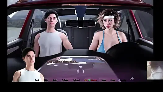 Step-Sis almost caught us!! MILF Step-Mom gave me a blowjob in the car and eats my load.