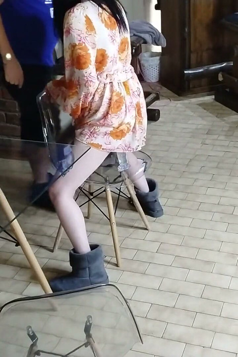 Caught My Friends Wife Fucking Her Dildo on the Chair