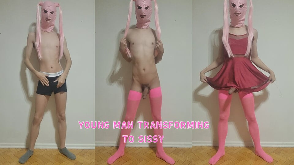 Young Man Transforming to Sissy