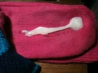 Busting a nut on pink thigh-highs