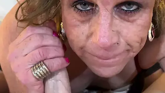 Hot MILF Trans Woman Sucking Cock POV
