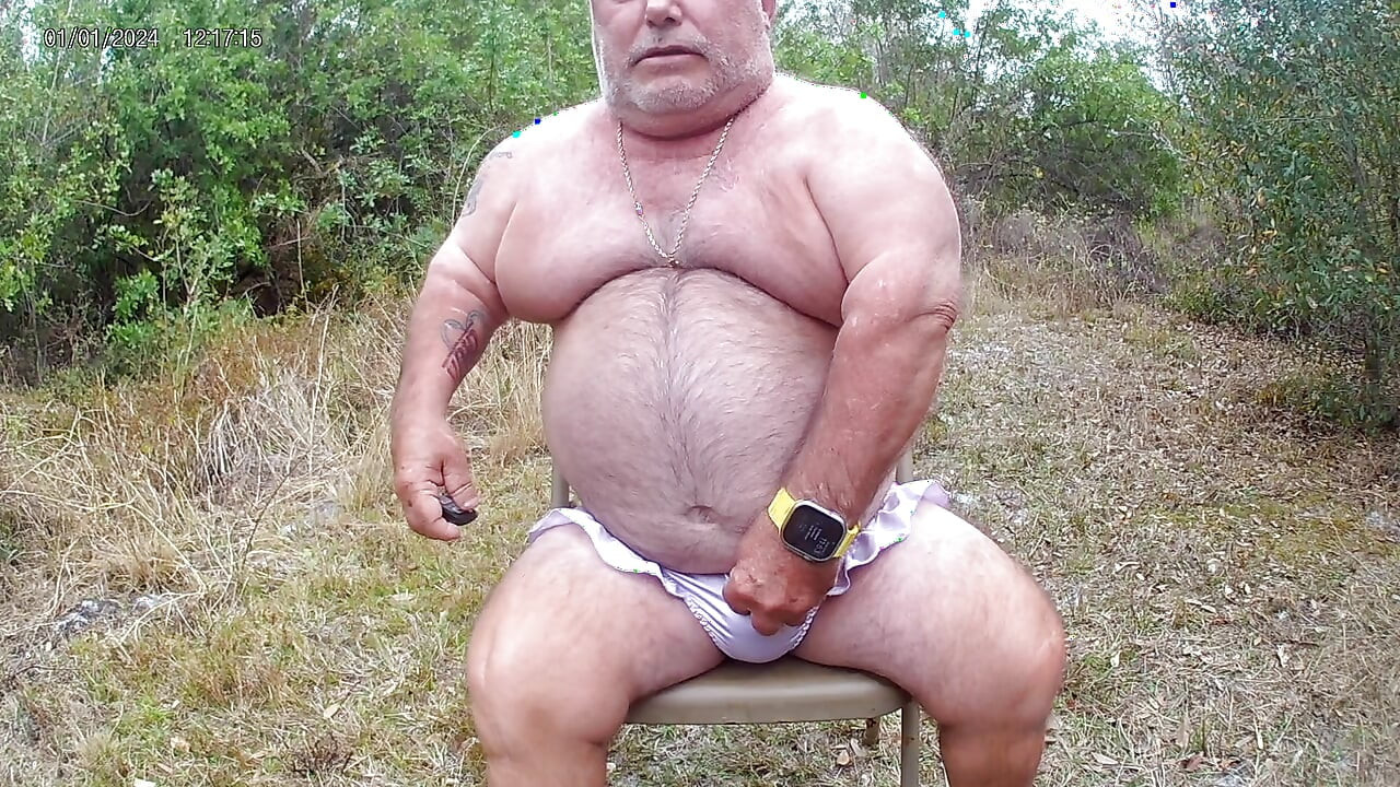 Edging wearing panties, edging my cock in the woods again.