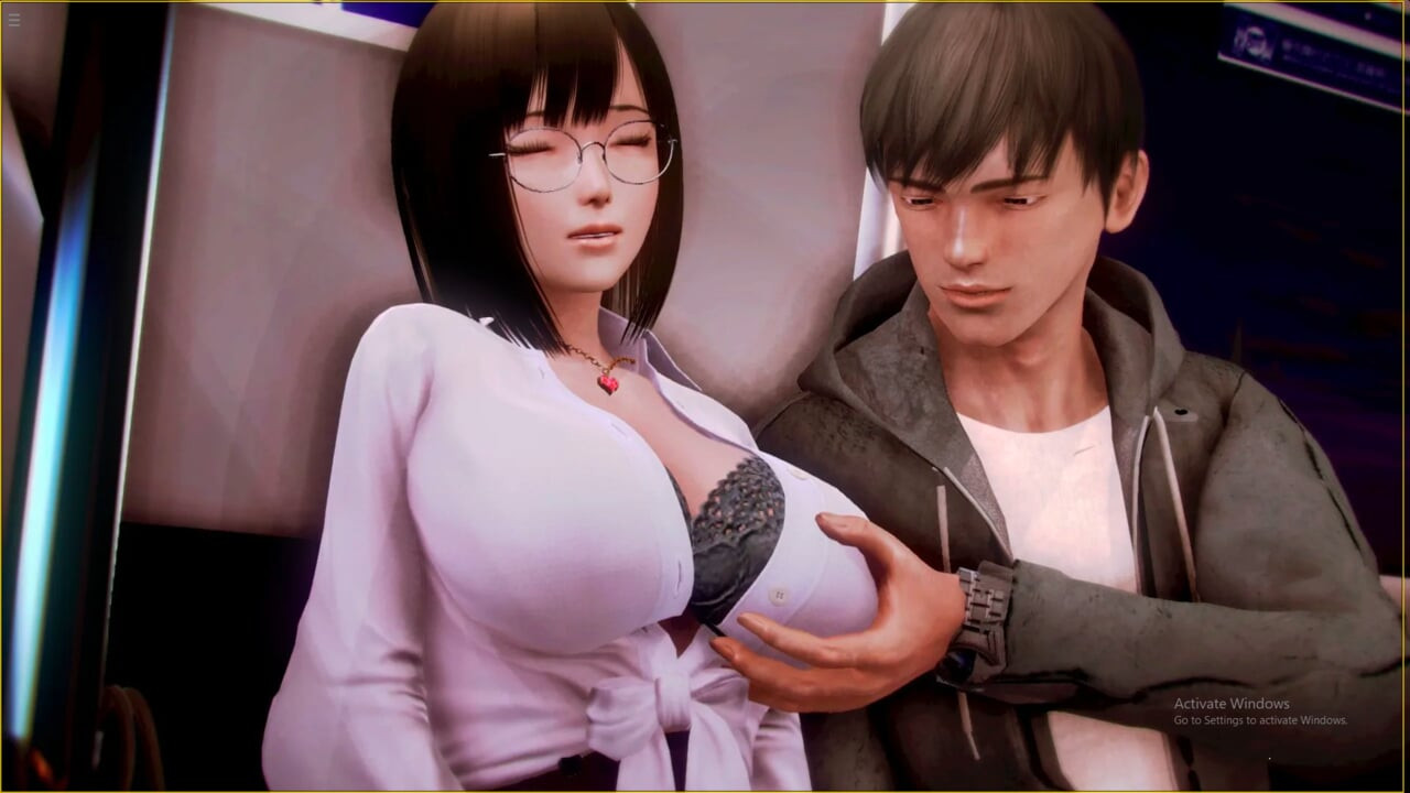 Hiro Massaging Japanese Milf Office Lady Boobs In Train