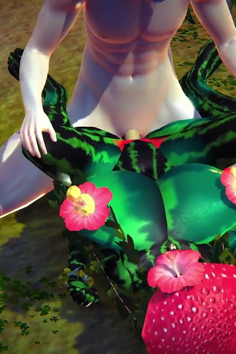 Een watermeloen neuken in het park: Hentai monstermeisje