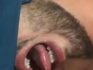 Shemale cums on partners mouth