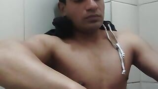 horny young man cumming falling cum on the camera